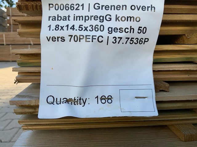 Midden europees grenen - overhangend rabatdeel 3600x145x18mm (168x) - afbeelding 6 van  7