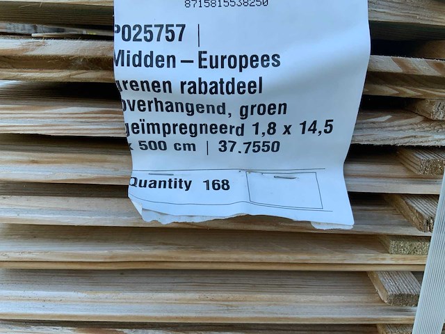 Midden europees grenen - overhangend rabatdeel 5000x145x18mm (168x) - afbeelding 4 van  5