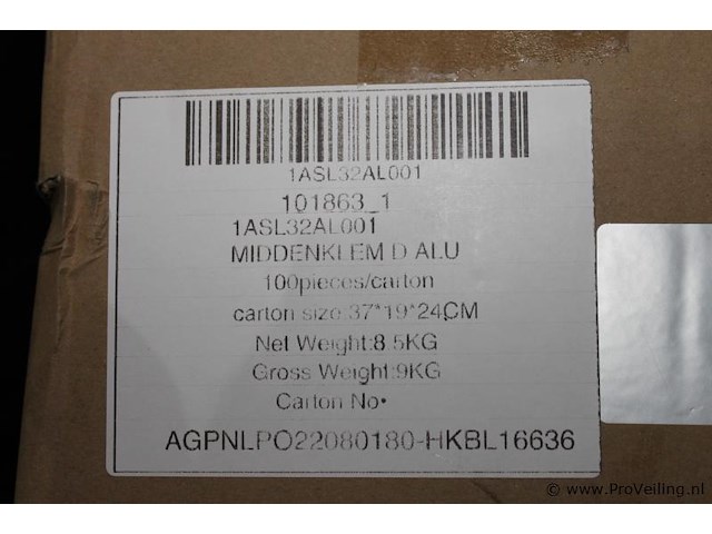 Midden klem alu - 100 stuks - afbeelding 3 van  3