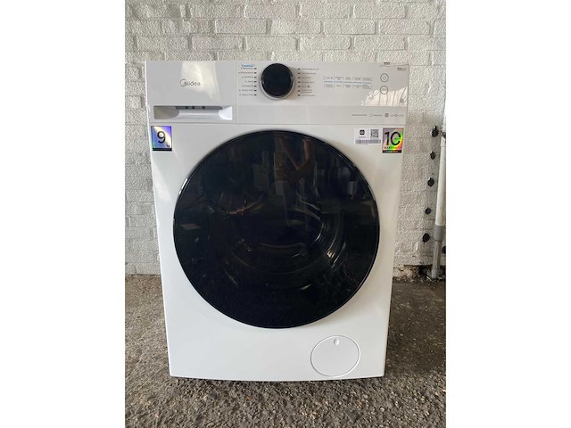 Midea mf200w90wb-14a wasmachine voorlader 9 kg 1300 rpm wit duits display - afbeelding 7 van  10
