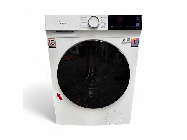 Midea wasmachine 8 kg eek a-30% bldc inverter motor wit mfv5ew80wba30 duits display - afbeelding 6 van  6