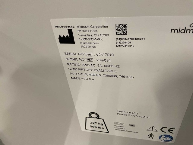 Midmark 204-014 examination table - afbeelding 7 van  7
