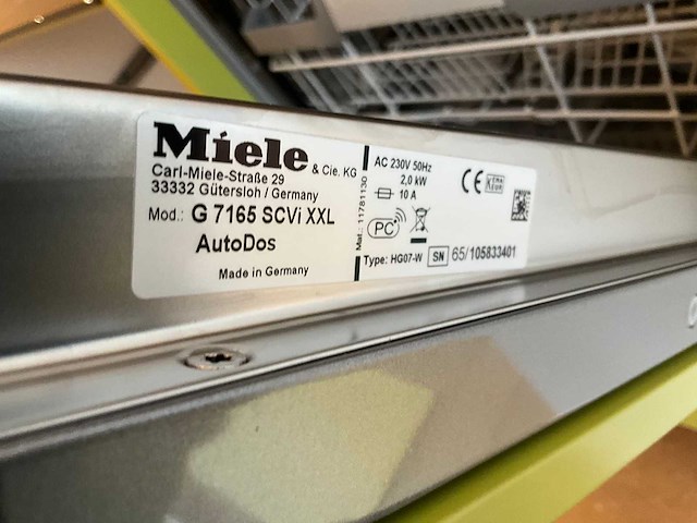 Miele - g 7165 scvi xxl - vaatwasser - afbeelding 6 van  6