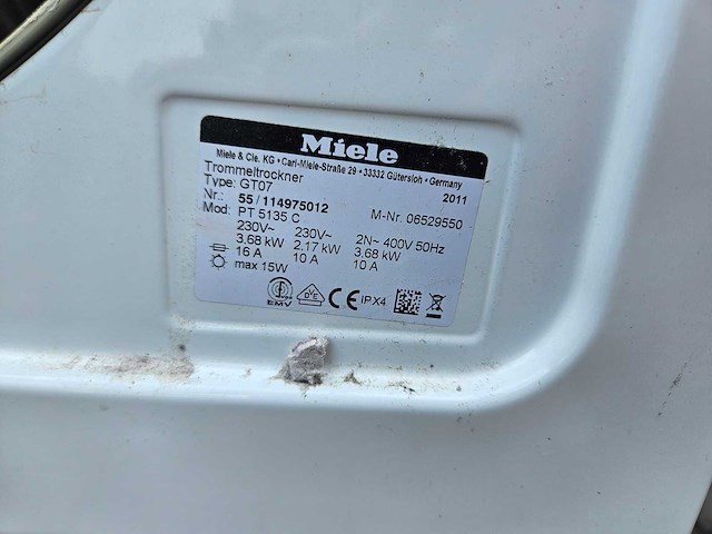Miele - gt07 - wasdroger - afbeelding 2 van  2