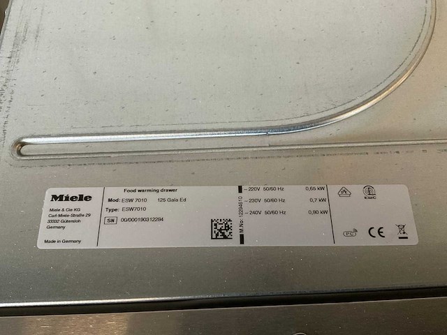 Miele esw 7010 inbouw warmhoudlade - afbeelding 4 van  4