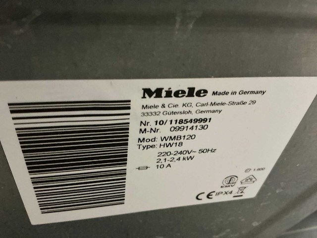 Miele hw18 wasmachine - afbeelding 8 van  8