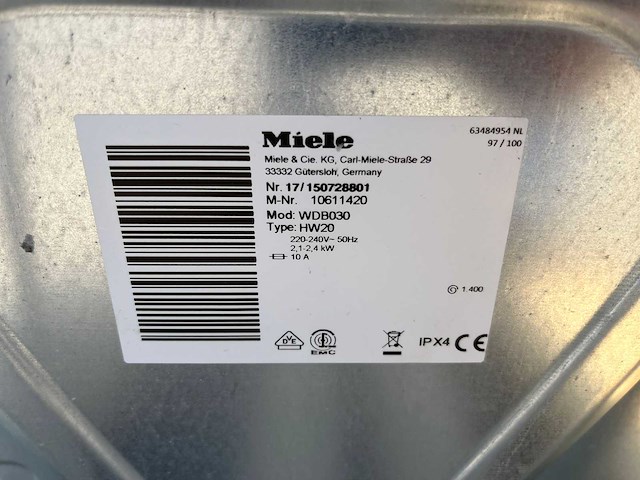 Miele hw20 wasmachine - afbeelding 12 van  13