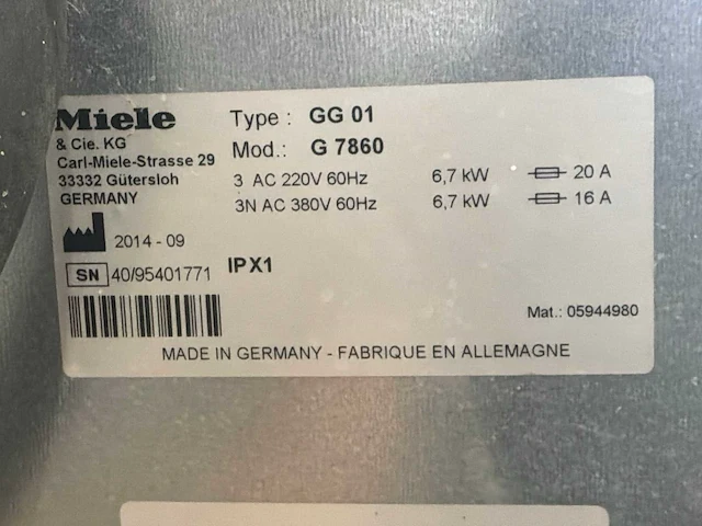 Miele professional g 7860 vaatwasser - afbeelding 9 van  11