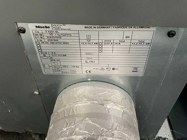 Miele professional t6251 el industriële wasdroger - afbeelding 6 van  6