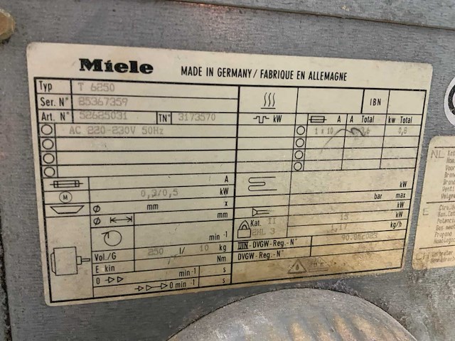 Miele t 6250 industriële wasdroger - afbeelding 5 van  6