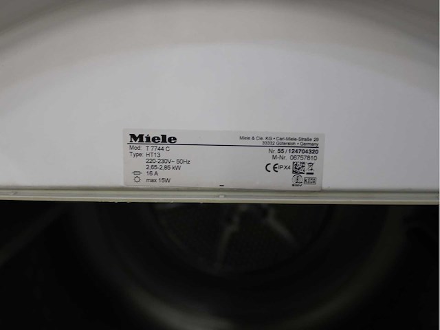 Miele v 1814 softcare system wasmachine & miele t 7744 c softcare system wasdroger - afbeelding 8 van  8