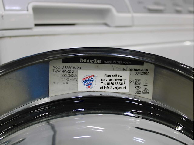 Miele v 5860 softcare system wasmachine & miele t 8463 c softcare system wasdroger - afbeelding 5 van  8