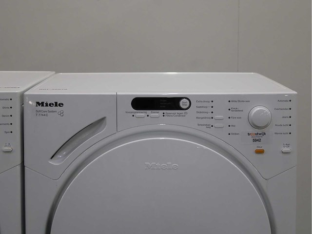 Miele w 1724 softcare system wasmachine & miele t 7744 c softcare system wasdroger - afbeelding 6 van  8