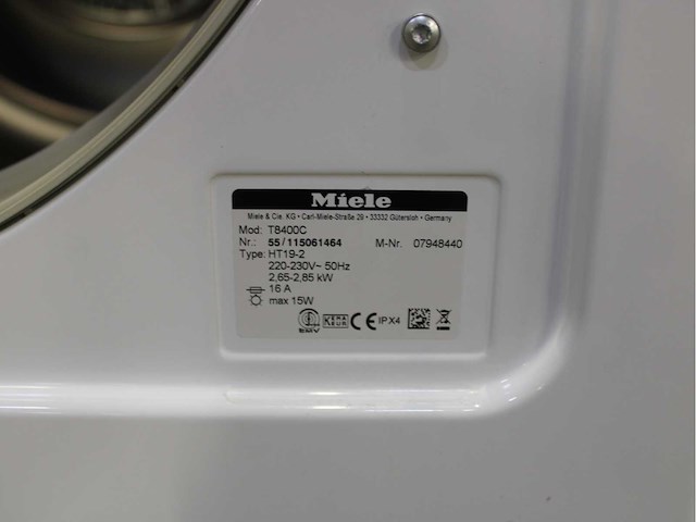 Miele w 3205 softcare system wasmachine & miele t 8400 c softcare system wasdroger - afbeelding 8 van  8
