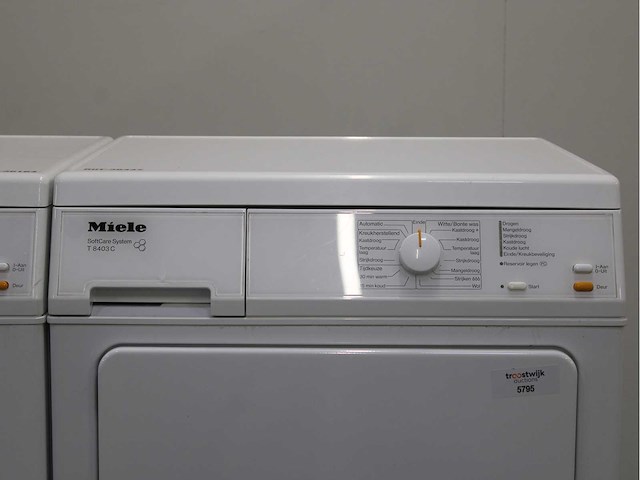 Miele w 3205 softcare system wasmachine & miele t 8403 c softcare system wasdroger - afbeelding 6 van  8