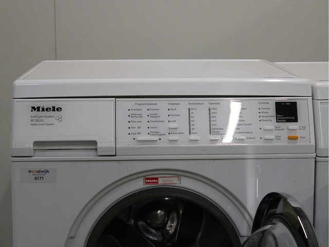Miele w 3833 softcare system wasmachine & miele t 8433 c softcare system wasdroger - afbeelding 3 van  8