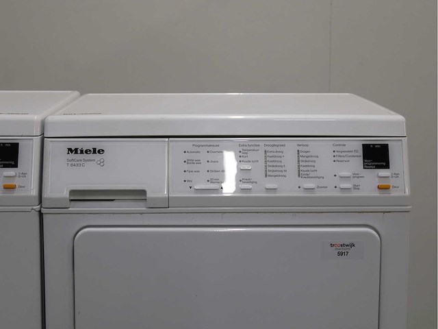 Miele w 5821 softcare system wasmachine & miele t 8433 c softcare system wasdroger - afbeelding 6 van  8