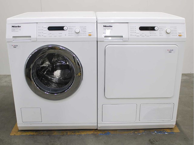 Miele w 5821 softcare system wasmachine & miele t 8827 wp softcare system ecocomfort wasdroger - afbeelding 1 van  8