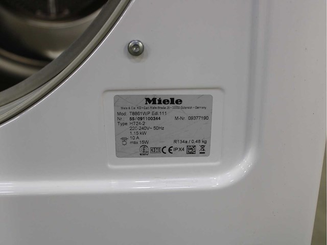 Miele w 5877 edition 111 wasmachine & miele t 8861 wp edition 111 wasdroger - afbeelding 8 van  8