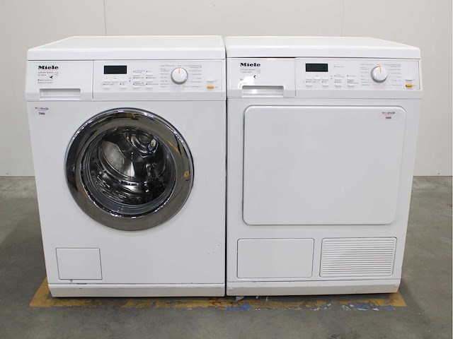 Miele w 5929 softcare system ecocomfort wasmachine & miele t 8967 wp softcare system ecocomfort wasdroger - afbeelding 1 van  7