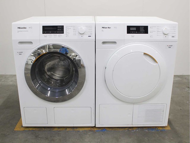 Miele w1 powerwash 2.0 & twindos xl wasmachine & miele t1 eco wasdroger - afbeelding 1 van  8