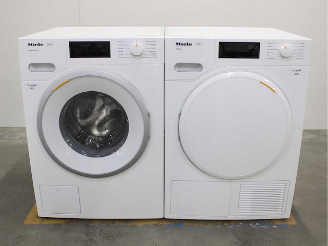 Miele w1 powerwash 2.0 wasmachine & miele t1 eco wasdroger - afbeelding 1 van  8