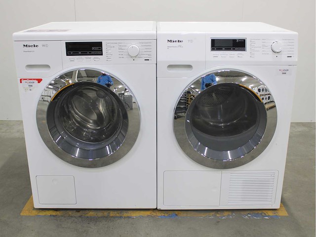 Miele w1 powerwash 2.0 wasmachine & miele t1 steamfinish & eco xl wasdroger - afbeelding 1 van  8