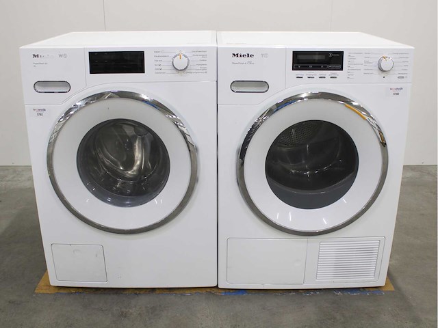 Miele w1 powerwash 2.0 xl wasmachine & miele t1 steamfinish & eco wasdroger - afbeelding 1 van  8