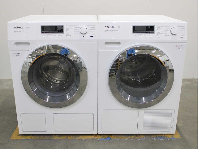Miele w1 powerwash & twindos xl wasmachine & miele t1 fragrancedos & steamfinish xl wasdroger - afbeelding 1 van  8
