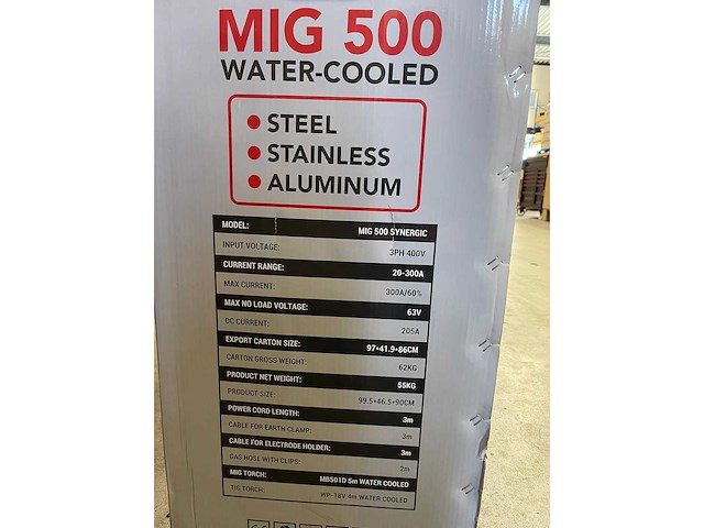 Mig lasapparaat - mig 500 synergic - hyper welding - afbeelding 3 van  8