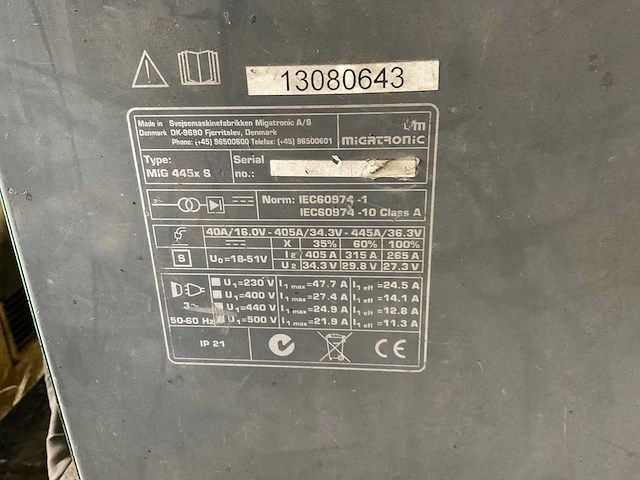 Migatronic 445x s mig lasapparaat - afbeelding 4 van  7
