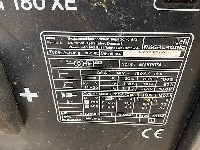 Migatronic automig 180xe mig lasapparaat - afbeelding 9 van  9