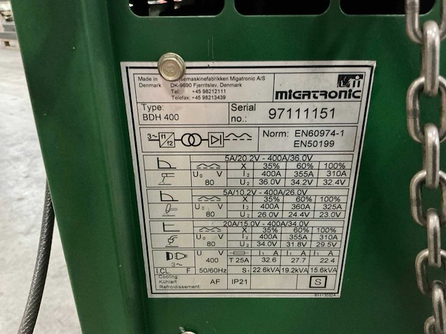 Migatronic bdh 400 mig lasapparaat - afbeelding 4 van  8