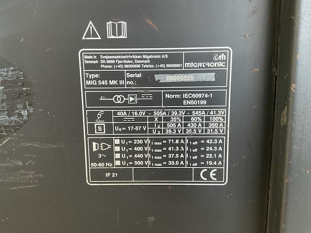 Migatronic mig 545 lasapparaat - afbeelding 8 van  8
