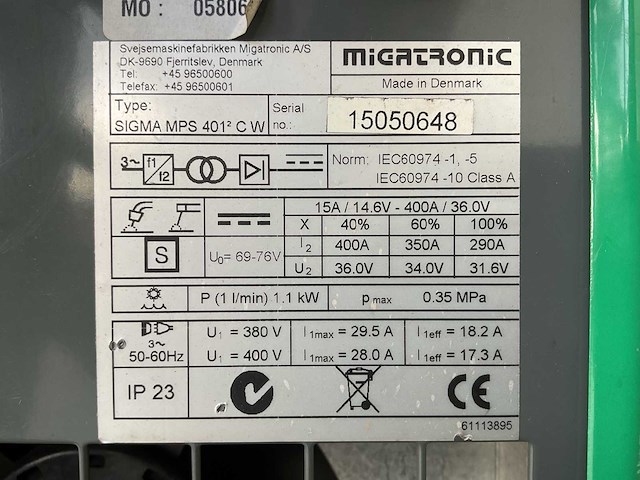 Migatronic sigma mps 401 c w lasapparaat - afbeelding 4 van  12