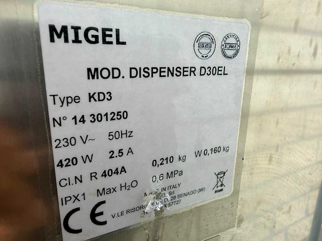 Migel - kd3 zelftapper - ijsblokjesmachine - afbeelding 5 van  5