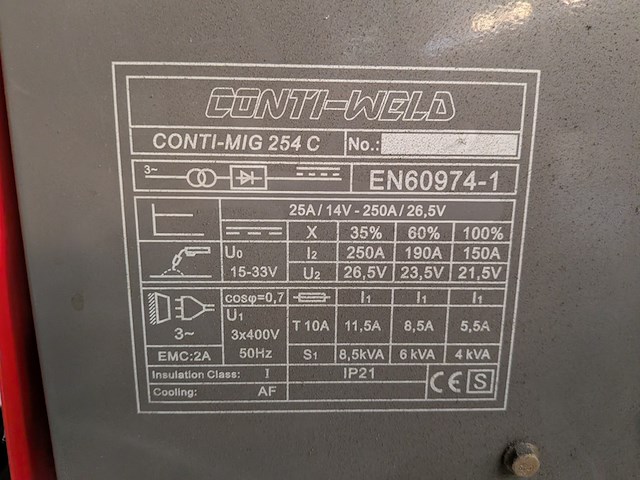Mig/mag lasapparaat conti weld, conti mig 254c - afbeelding 5 van  14