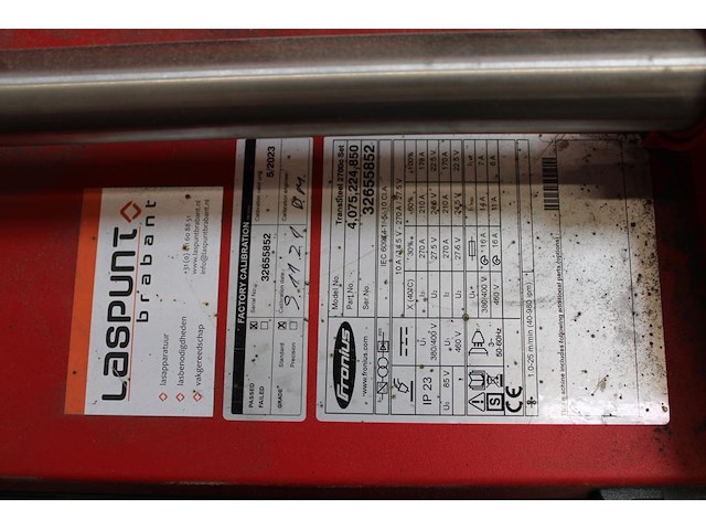 Mig/mag lasapparaat fronium transsteel 2700c incl. 3,5m toorts, massakabel en reduceerventiel op kar. let o... - afbeelding 4 van  4