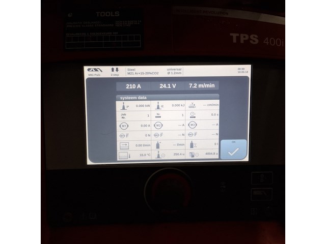Mig/mag lasapparaat, fronius, tps 400i, 2015 - afbeelding 19 van  26