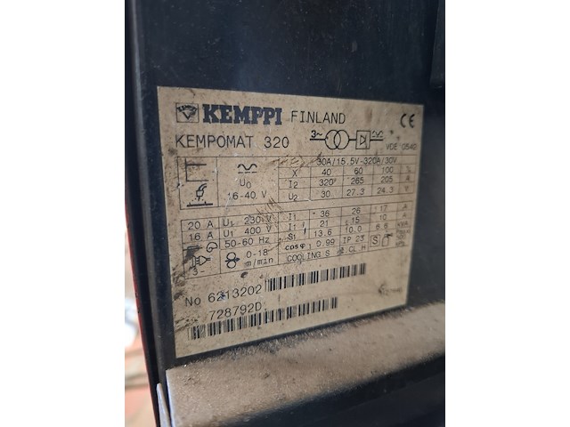 Mig/mag lasapparaat kemppi, kempomat 320 - afbeelding 5 van  6