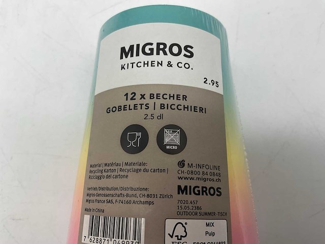 Migros drinkbeker karton regenboog (1200x) - afbeelding 3 van  4