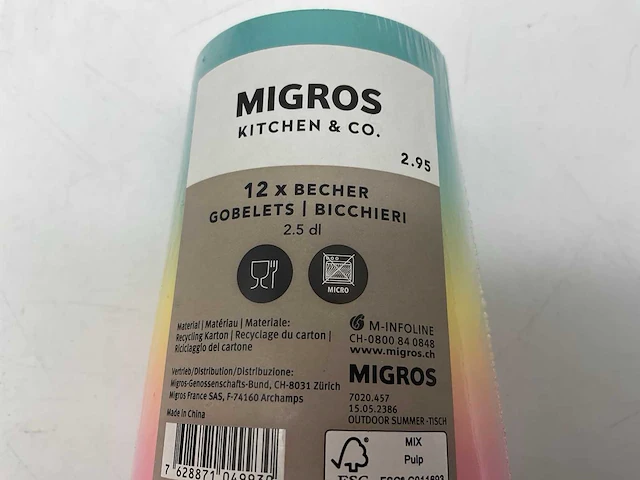 Migros drinkbeker karton regenboog (1200x) - afbeelding 3 van  4