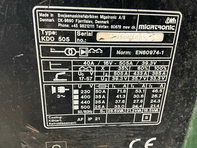 Migtronic dynamig 505 mig lasapparaat - afbeelding 8 van  8