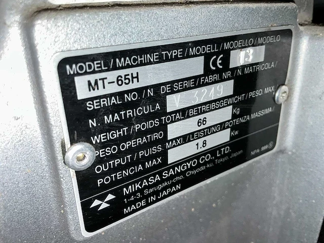 Mikasa mt-65h trilstamper - afbeelding 1 van  8
