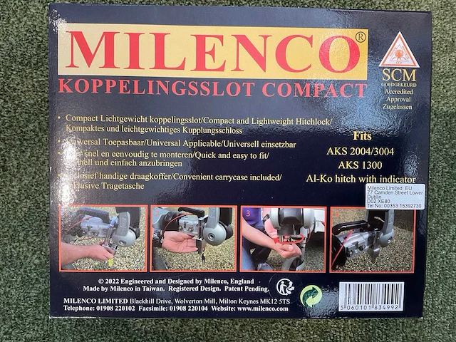 Milenco compact al-k koppelingsslot - afbeelding 2 van  2