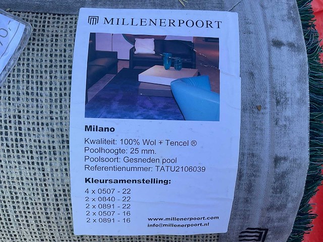Millenerpoort bella milano 250x340cm poolhoogte 25mm 100% wol - afbeelding 6 van  6