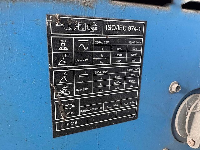 Miller - boog 1250 ac/dc lasbron - boog 1250 ac/dc lasbron - afbeelding 9 van  9