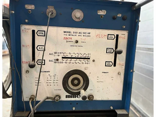 Miller 250 ac/dc-hf tig-lasmachine - afbeelding 8 van  9
