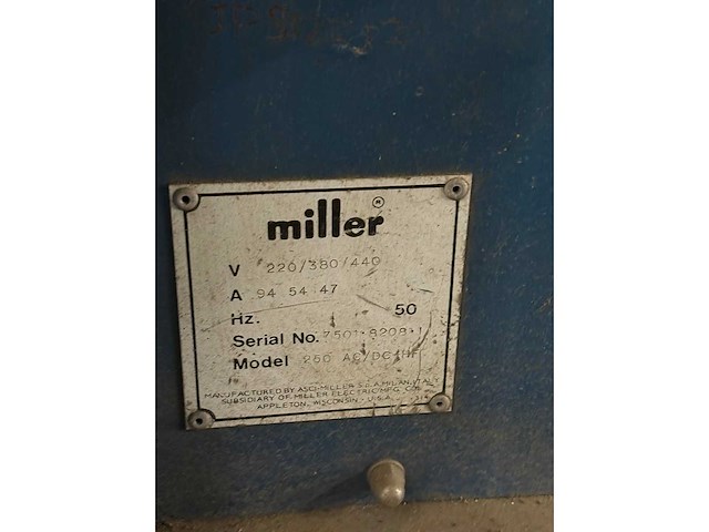 Miller lasapparaat model 250 ac/dc-hf - afbeelding 11 van  11