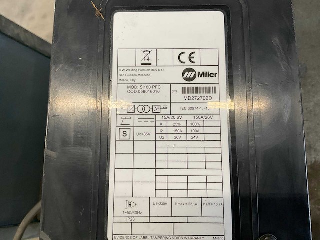 Miller si 160 pfc tig-lasmachine - afbeelding 4 van  6